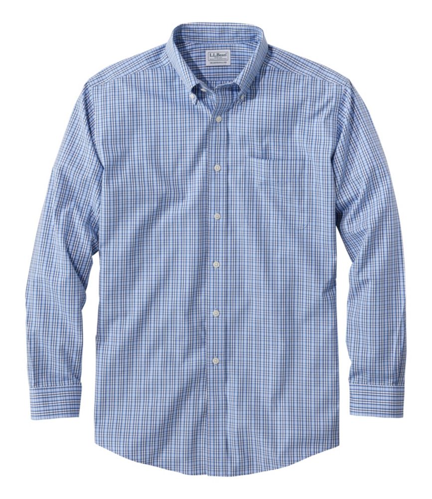 Men's Wrinkle-Free Pinpoint Oxford Cloth Shirt, Traditional Fit Tattersall - US 0152