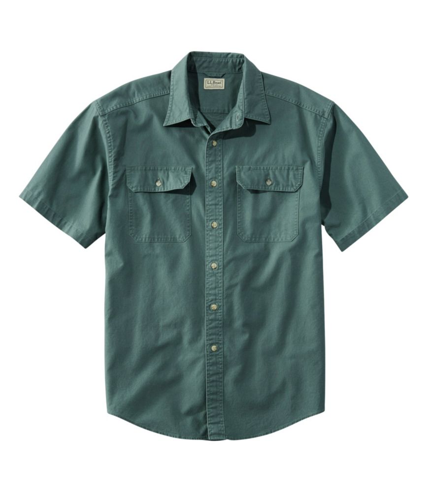 Men's Sunwashed Canvas Shirt, Traditional Fit Short-Sleeve - US 6966