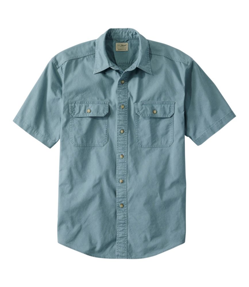 Men's Sunwashed Canvas Shirt, Traditional Fit Short-Sleeve - US 1428