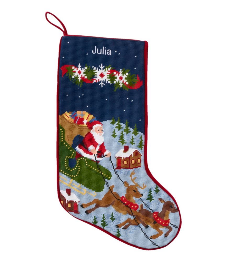 Christmas Needlepoint Stocking, Cotton - US 7543