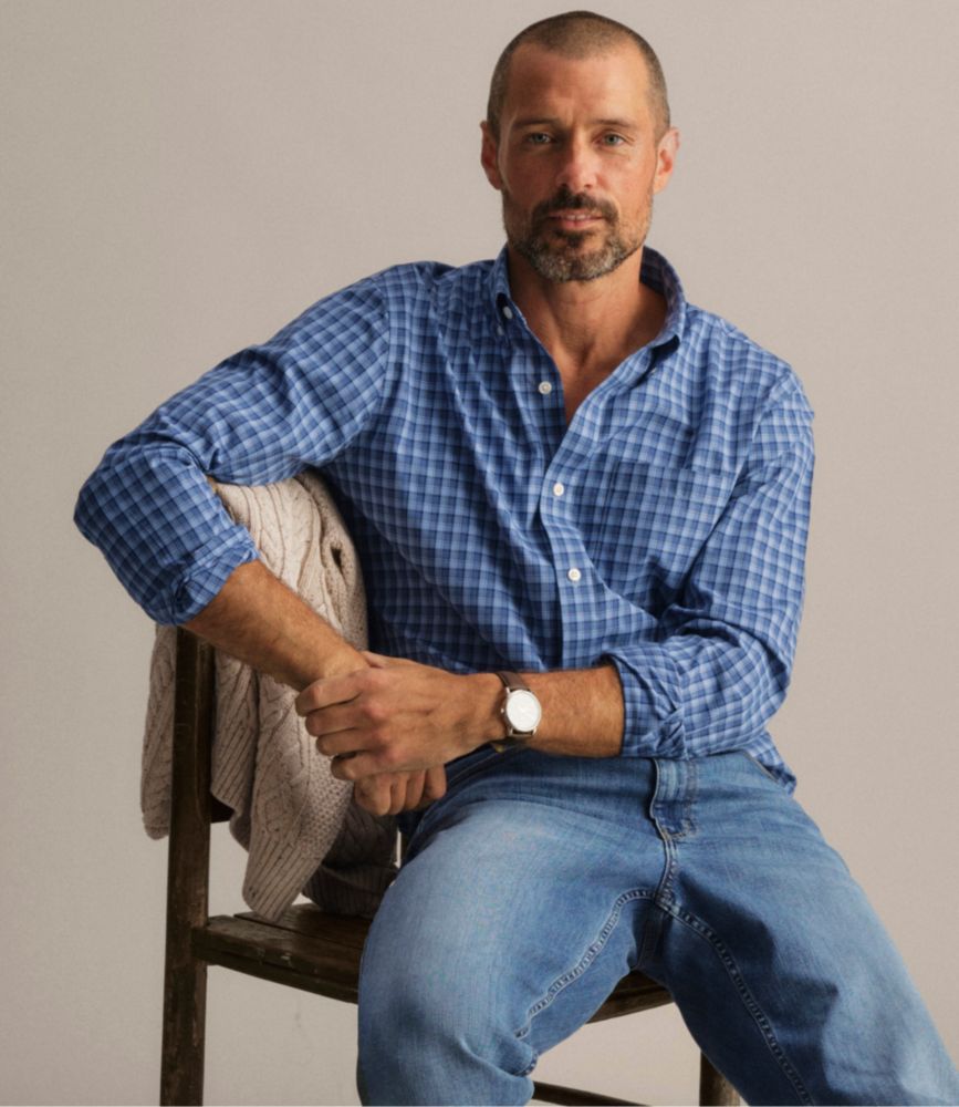 Men's Wrinkle-Free Kennebunk Sport Shirt, Slightly Fitted Check - US 8355