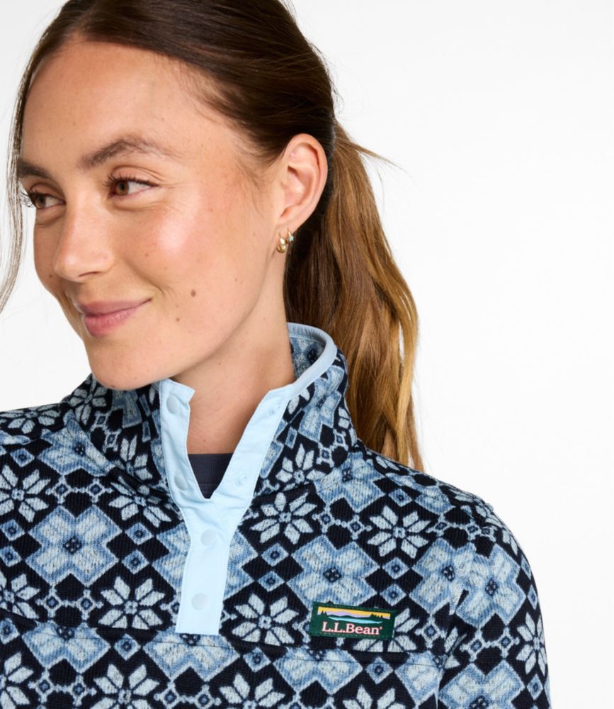 Women's L.L.Bean Sweater Fleece Pullover, Print - US 3296