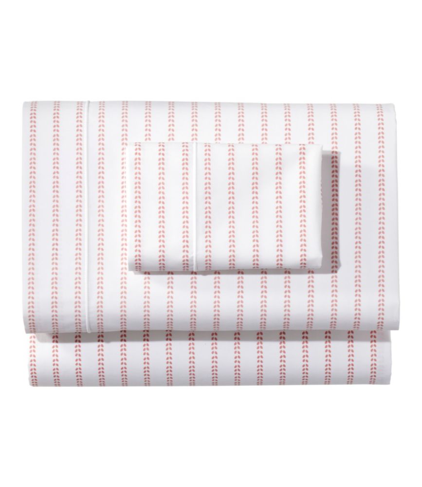 Sunwashed Percale Sheet Collection, Stripe Leaf - US 1502
