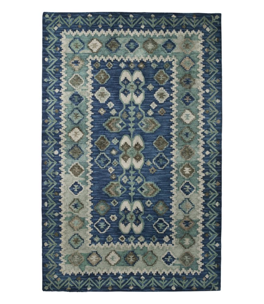Double Border Wool Hooked Rug - US 3197