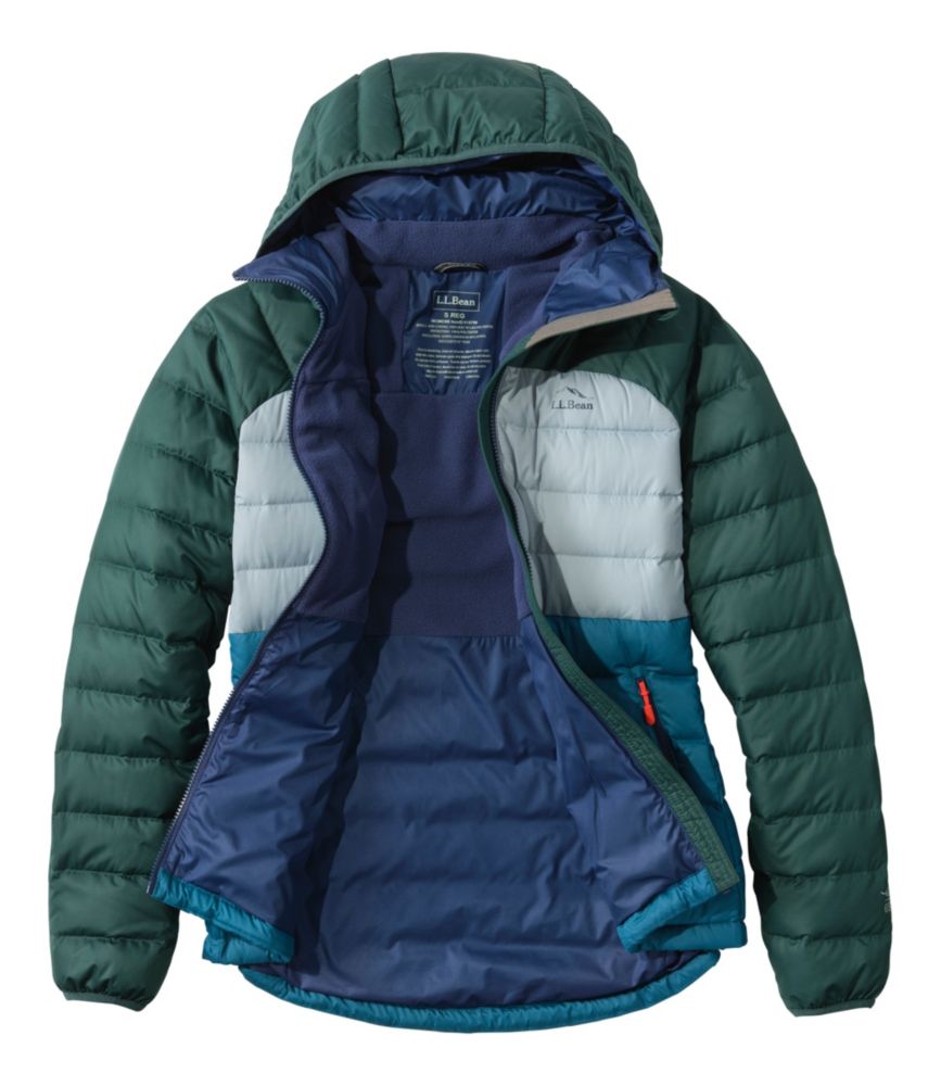 Women's Bean's Down Hooded Jacket, Colorblock - US 1119