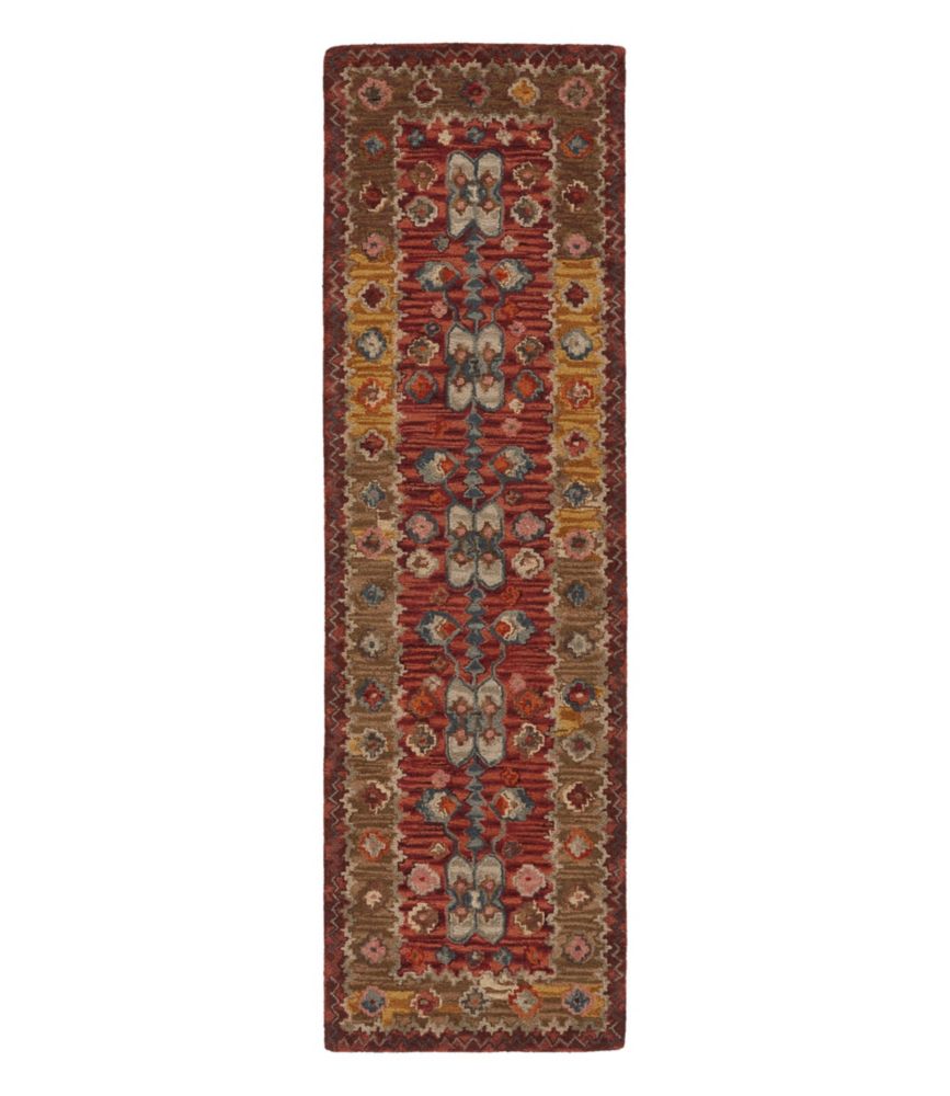 Double Border Wool Hooked Runner, Sienna Multi - US 6983