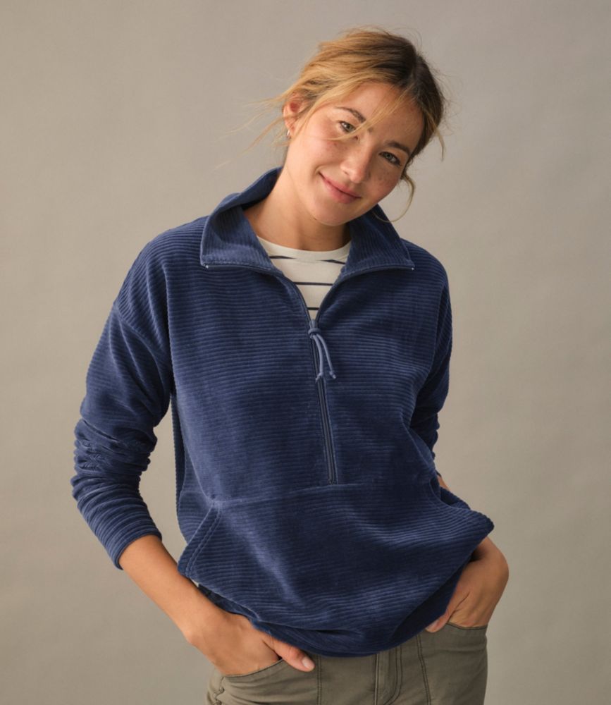 Women's Soft Stretch Corduroy Pullover, Half-Zip - US 0312