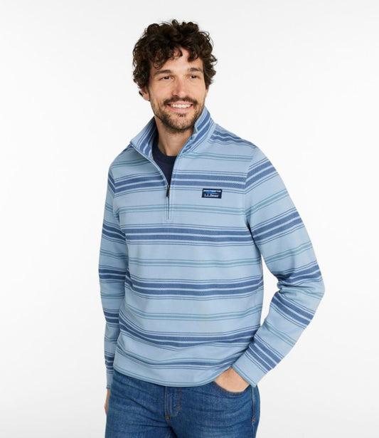 Men's Comfort Stretch Performance® Piqué, Quarter-Zip Pullover, Stripe - US 0816