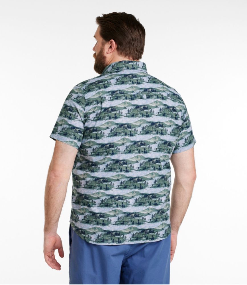 Men's Stonecoast Hemp Shirt, Short-Sleeve, Slightly Fitted Untucked Fit, Print - US 4826