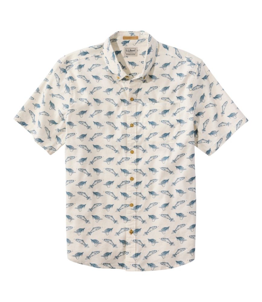 Men's Stonecoast Hemp Shirt, Short-Sleeve, Slightly Fitted Untucked Fit, Print - US 1292