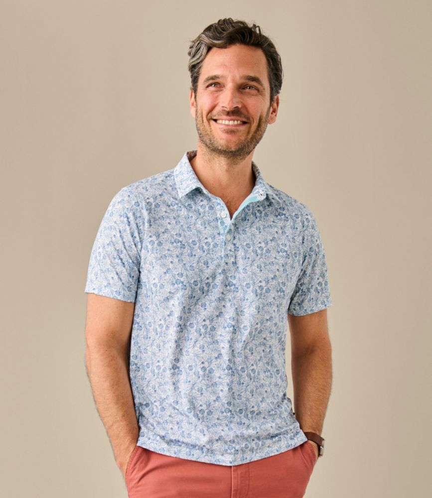 Men's Comfort Stretch Performance® Party Polo, Slightly Fitted, Short-Sleeve, Print - US 8647