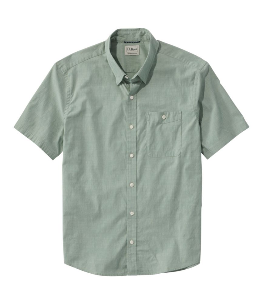 Men's Comfort Stretch Performance® Chambray Shirt, Short-Sleeve, Slightly Fitted Untucked Fit - US 1835