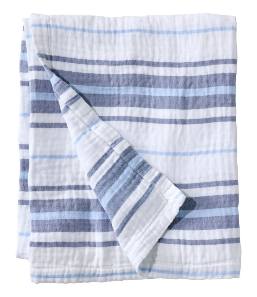 Lightweight Cotton Gauze Throw, Stripe - US 9541