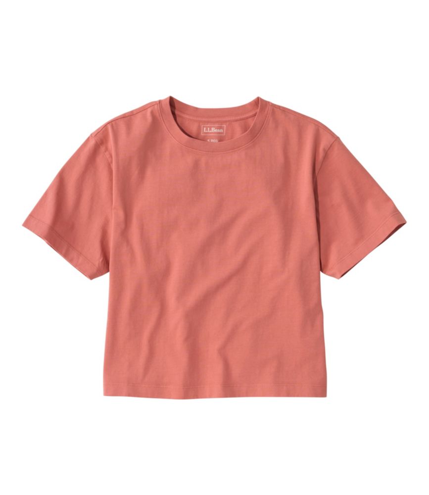 Women's Sunwashed Tee, Short-Sleeve Cropped Boxy Crewneck - US 2695