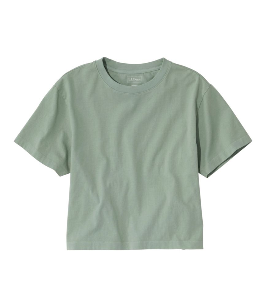 Women's Sunwashed Tee, Short-Sleeve Cropped Boxy Crewneck - US 1867