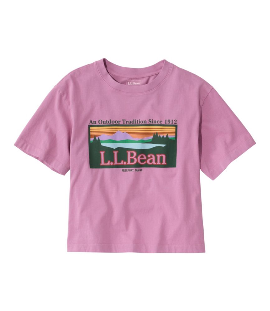 Women's Sunwashed Tee, Short-Sleeve Cropped Boxy Crewneck Logo - US 2344