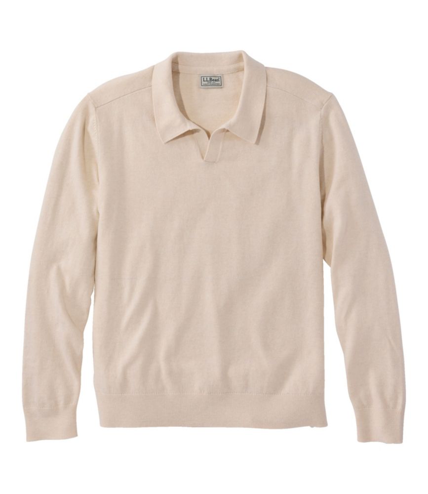 Men's All Seasons Cotton Blend Sweater, Long-Sleeve Polo - US 3953