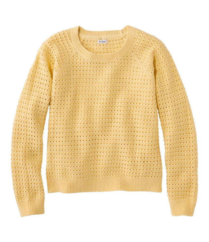 Women's Sunwashed Openwork Sweater, Crewneck - US 7136
