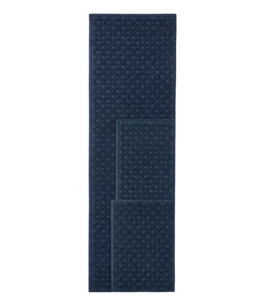 Heavyweight Recycled Waterhog Mat Runner, Geometric Rings - US 2187