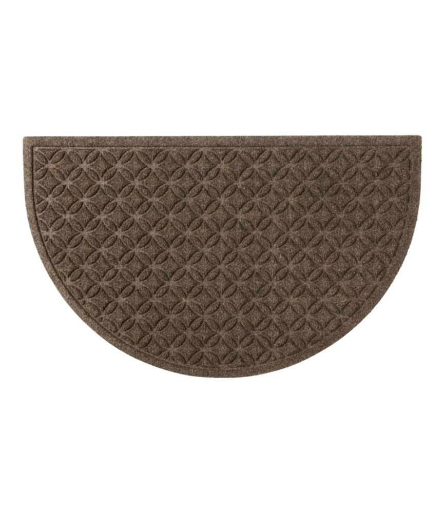 Heavyweight Recycled Waterhog Doormat, Half Round, Geometric Rings - US 6401