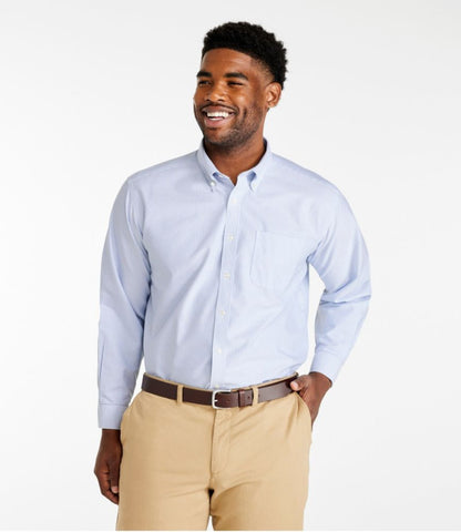 Men's Wrinkle-Free Classic Oxford Cloth Shirt, Traditional Fit University Stripe - US 1760