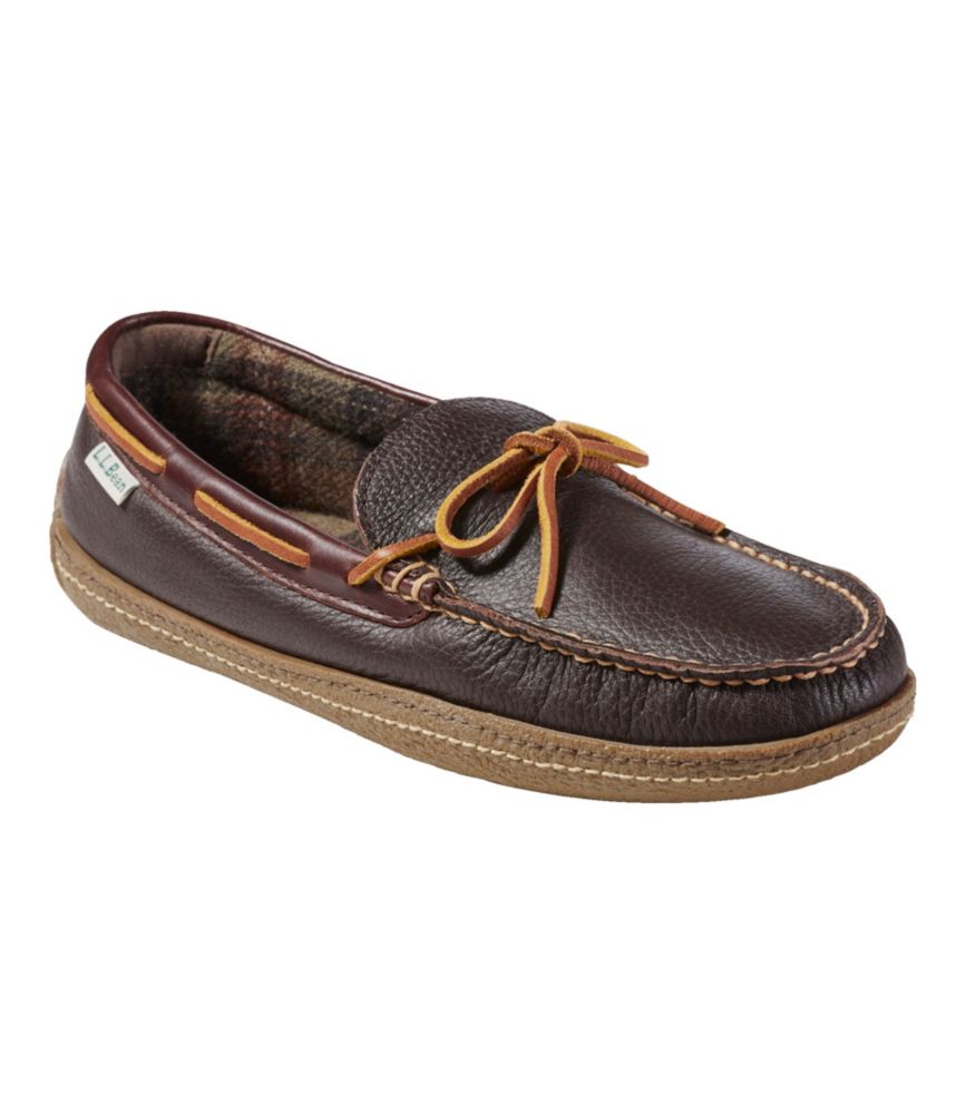 Men's Handsewn Slippers, Flannel-Lined - US 8769