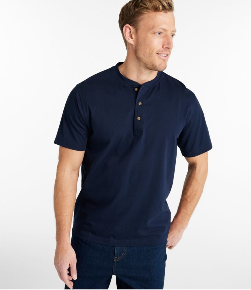 Men's Carefree Unshrinkable Tee, Traditional Fit, Henley - US 6691