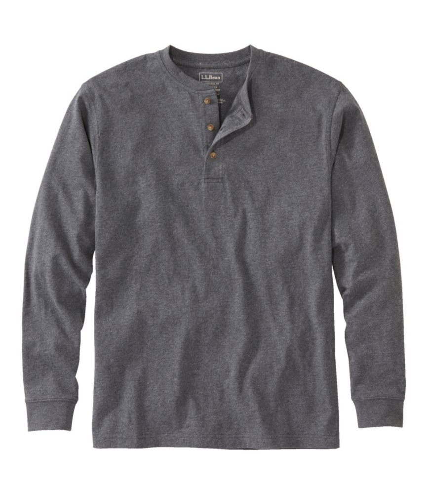 Men's Carefree Unshrinkable Tee, Traditional Fit, Long-Sleeve Henley - US 1180