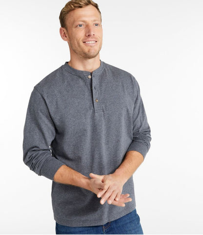 Men's Carefree Unshrinkable Tee, Traditional Fit, Long-Sleeve Henley - US 1180