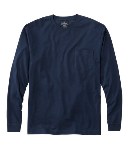 Men's Carefree Unshrinkable Tee with Pocket, Traditional Fit, Long-Sleeve - US 9011