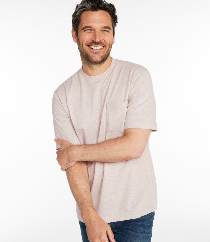 Men's Carefree Unshrinkable Tee with Pocket, Traditional Fit - US 4992