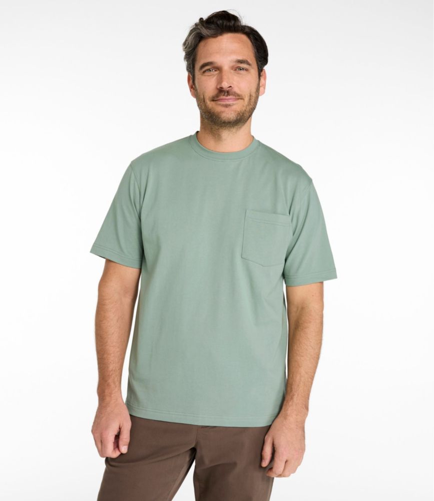Men's Carefree Unshrinkable Tee with Pocket, Traditional Fit - US 5194
