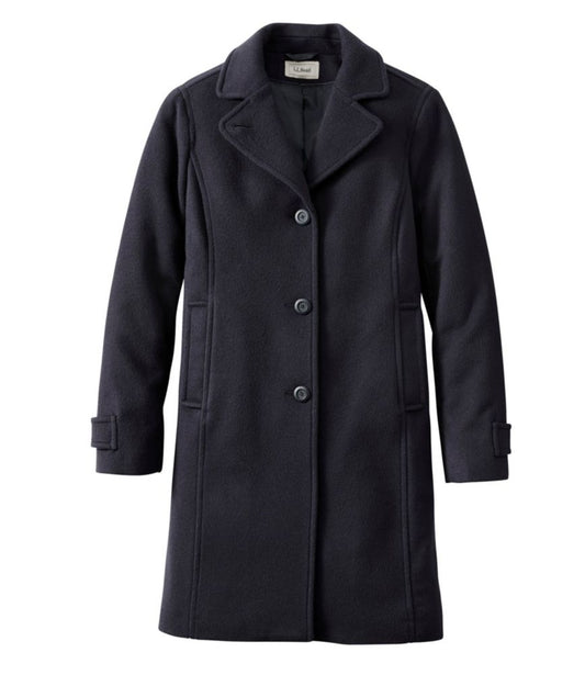 Women's Classic Lambswool Polo Coat, Three-Quarter Length - US 5467