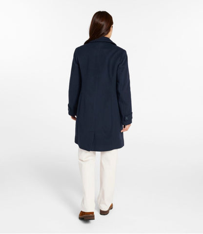 Women's Classic Lambswool Polo Coat, Three-Quarter Length - US 5467