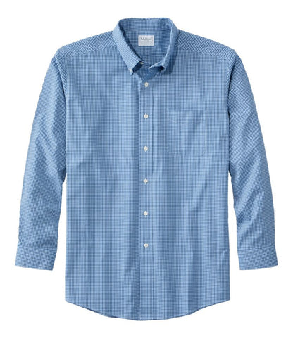 Men's Wrinkle-Free Pinpoint Oxford Cloth Shirt, Traditional Fit Tattersall - US 3732