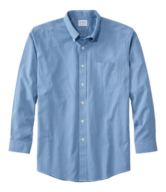 Men's Wrinkle-Free Pinpoint Oxford Cloth Shirt, Traditional Fit Tattersall - US 3732