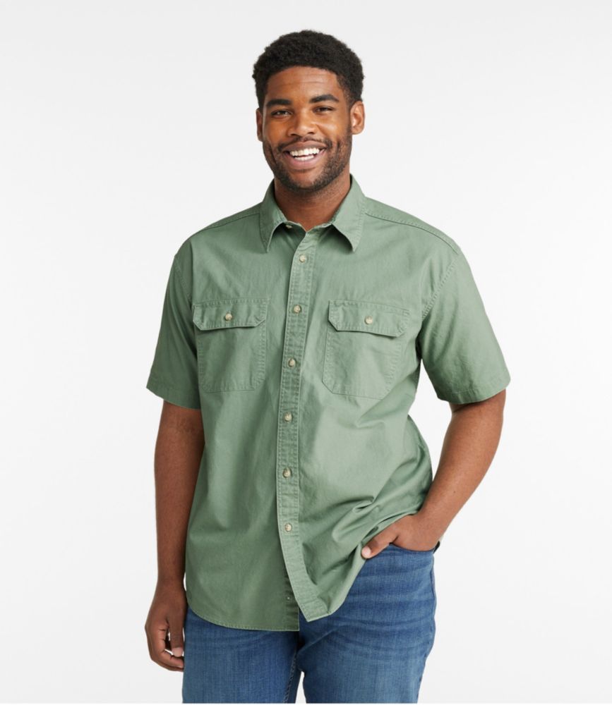 Men's Sunwashed Canvas Shirt, Traditional Fit Short-Sleeve - US 4096