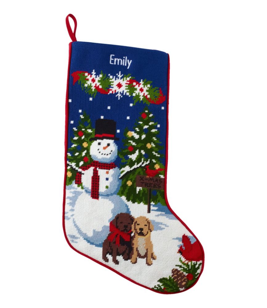 Christmas Needlepoint Stocking, Cotton - US 7457