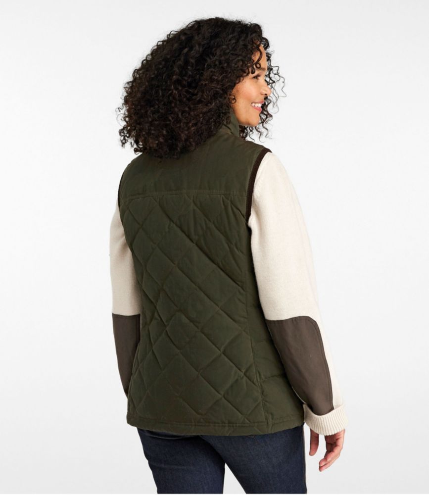Women's L.L.Bean Upcountry Waxed Cotton Down Vest - US 7169