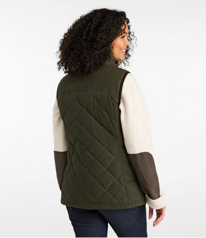 Women's L.L.Bean Upcountry Waxed Cotton Down Vest - US 7169