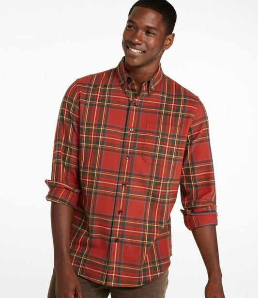 Men's Scotch Plaid Flannel Shirt, Slightly Fitted - US 1610