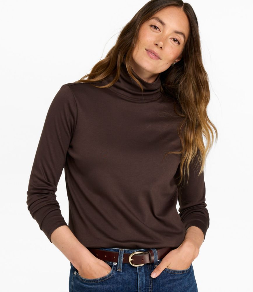 Women's Pima Cotton Turtleneck, Long-Sleeve - US 7979