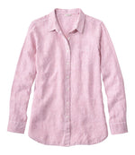 Women's Premium Washable Linen Shirt, Tunic Stripe - US 8596