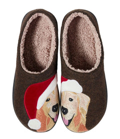 Bean Boot Brown/Golden Retriever Santa Hat
