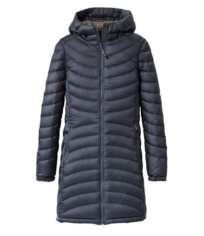 Women's Ultralight 850 Down Hooded Coat, Three-Quarter Length - US 3959