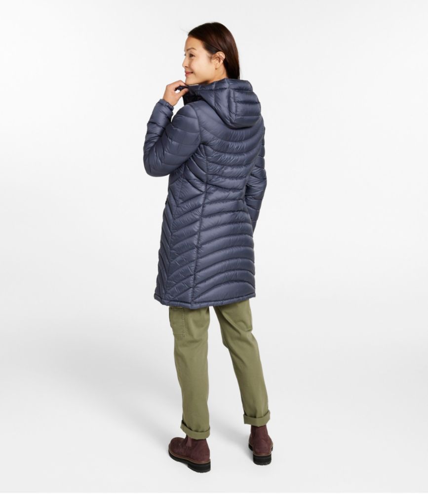 Women's Ultralight 850 Down Hooded Coat, Three-Quarter Length - US 3959
