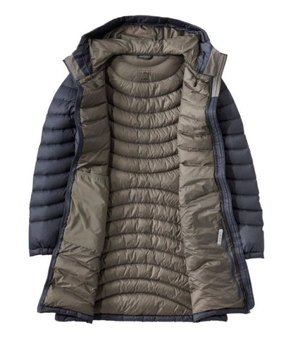 Women's Ultralight 850 Down Hooded Coat, Three-Quarter Length - US 3959