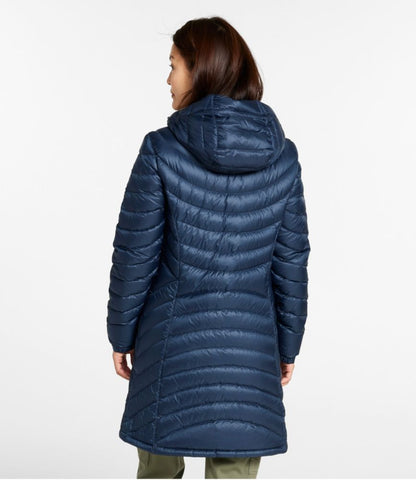 Women's Ultralight 850 Down Hooded Coat, Three-Quarter Length - US 4870