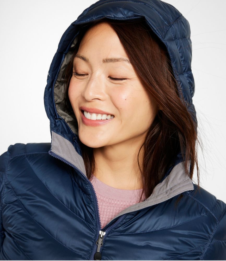 Women's Ultralight 850 Down Hooded Coat, Three-Quarter Length - US 4870