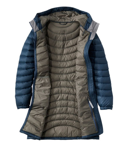 Women's Ultralight 850 Down Hooded Coat, Three-Quarter Length - US 4870